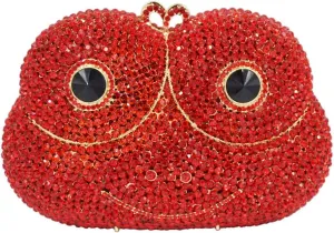 Womens Shoulder Evening-Bag Chain Diamond Bridal Clutch-Purse Luxury Handbag Frog