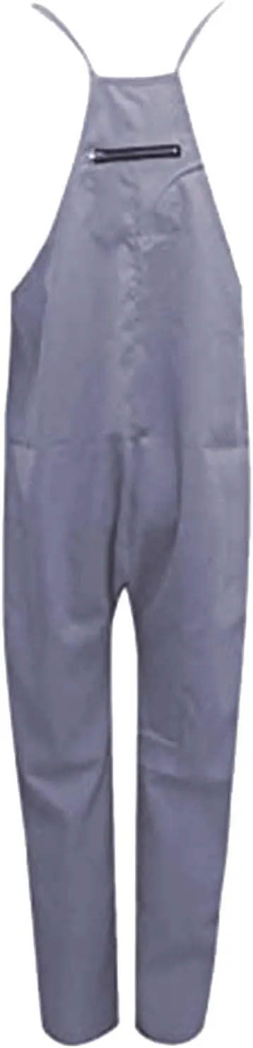 Women's V Neck Sleeveless Jumpsuits Spaghetti Straps Harem Long Pants Overalls with Pockets