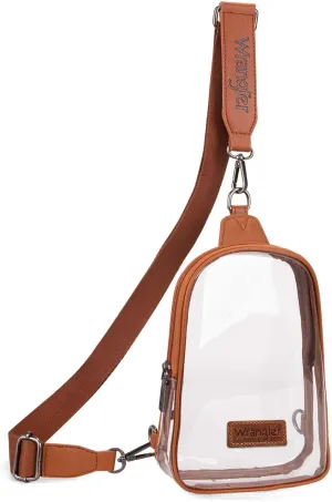 Wrangler Crossbody Clear Sling Bags for Women Stadium Approved Cross Body Purse for Sports Events Concerts