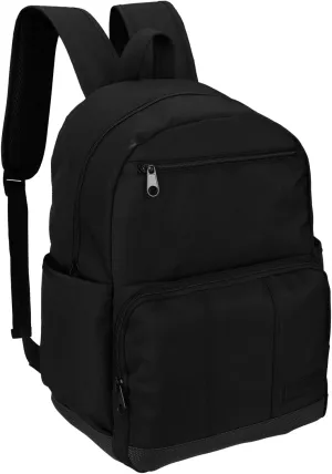 Wrangler Industry Backpack Classic Logo Water Resistant Casual Daypack with Padded Laptop Notebook Sleeve (Black)