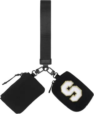 Wristlet Wallets for Women Key Chain Dual Pouch Purse Small Mini Coin Zip Around Bag Keychain Strap Card Holder