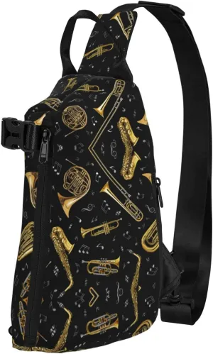 Wurton Hibiscus Flower Print Travel Crossbody Backpack Bag,Lightweight Sling Bag For Travel Unisex