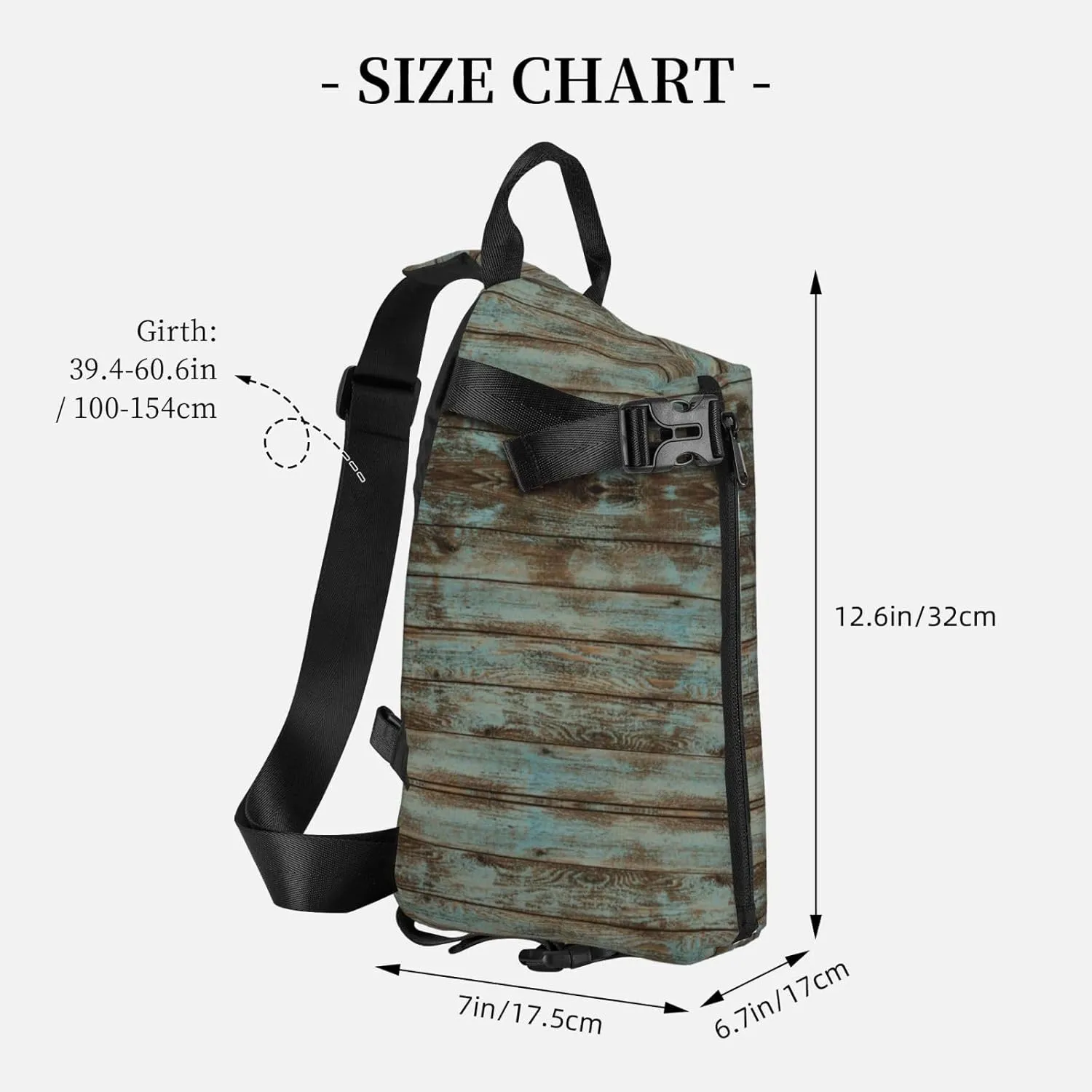 Wurton Hibiscus Flower Print Travel Crossbody Backpack Bag,Lightweight Sling Bag For Travel Unisex