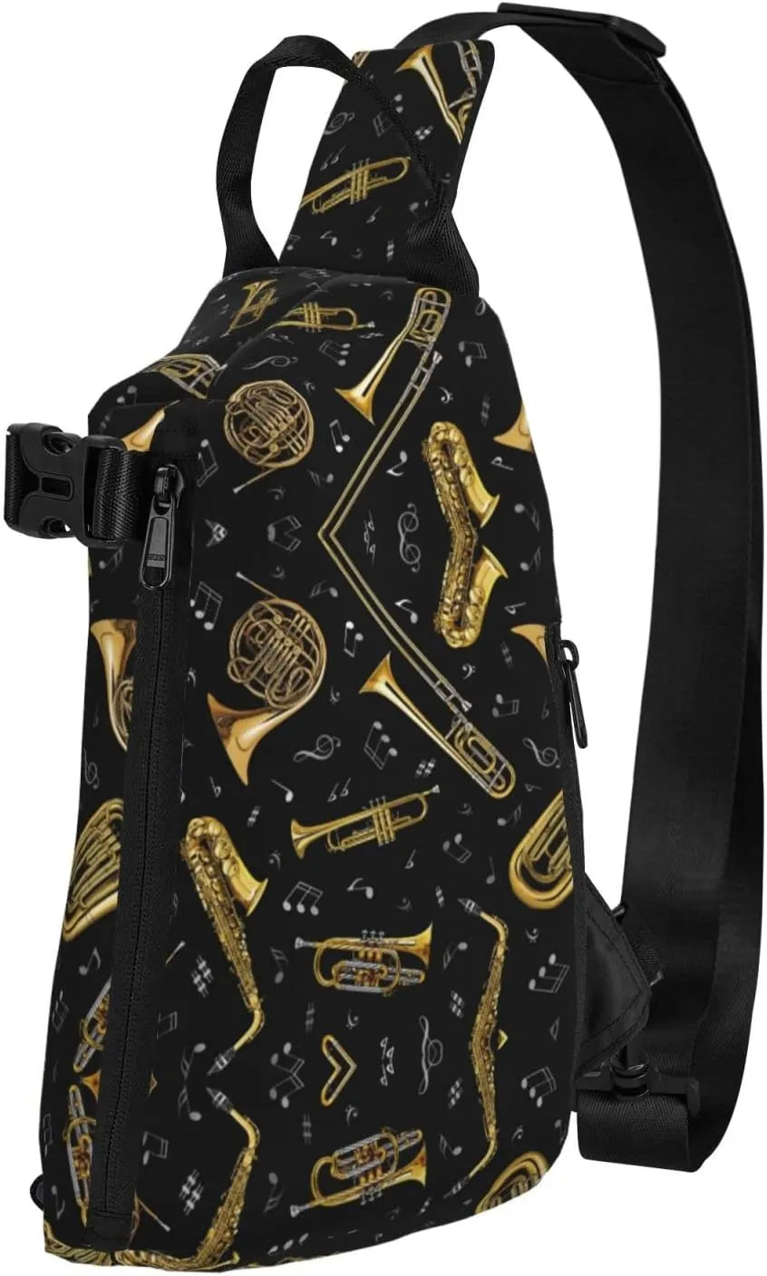 Wurton Hibiscus Flower Print Travel Crossbody Backpack Bag,Lightweight Sling Bag For Travel Unisex