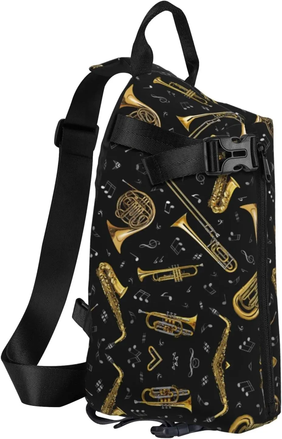 Wurton Hibiscus Flower Print Travel Crossbody Backpack Bag,Lightweight Sling Bag For Travel Unisex