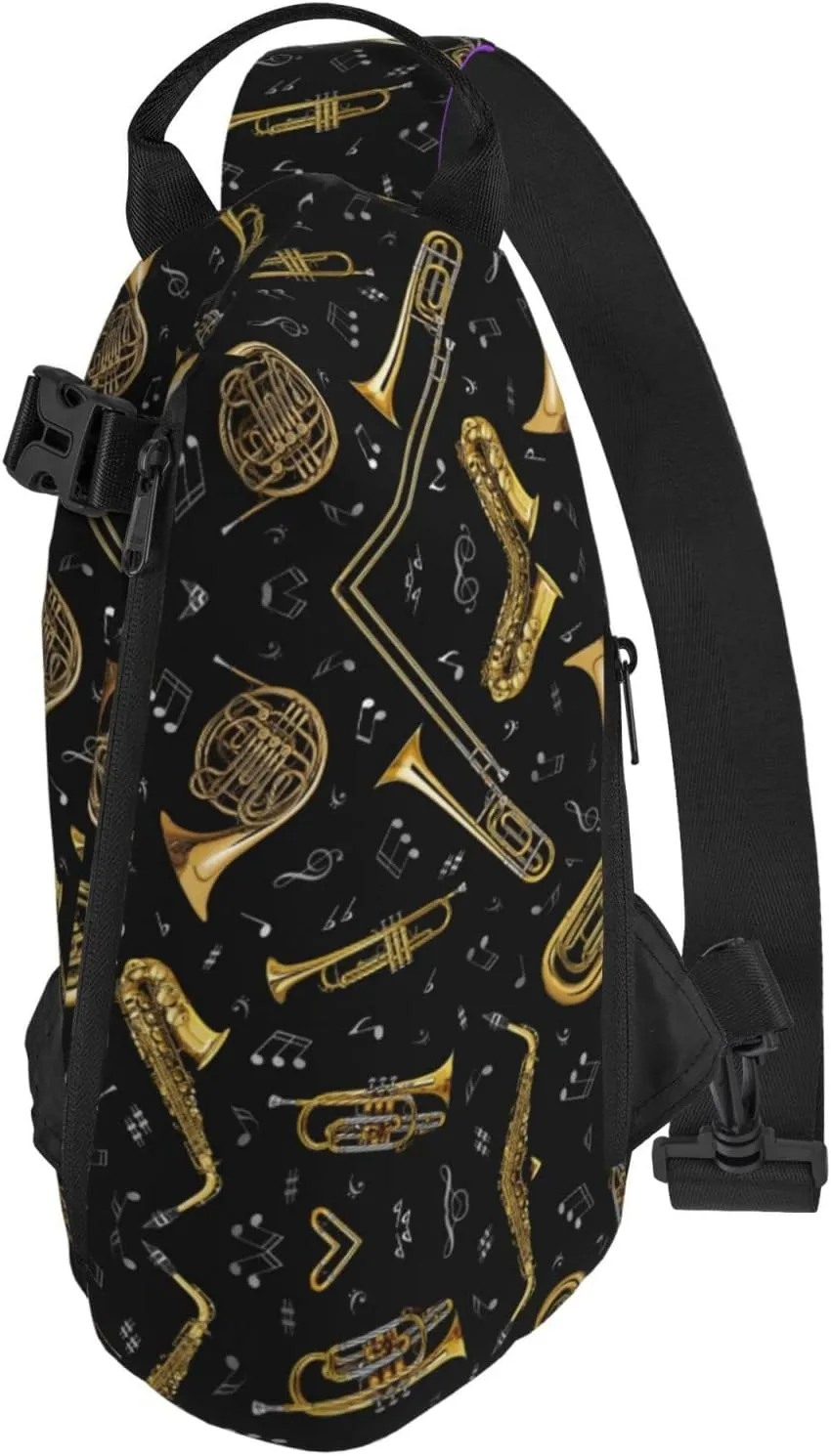 Wurton Hibiscus Flower Print Travel Crossbody Backpack Bag,Lightweight Sling Bag For Travel Unisex