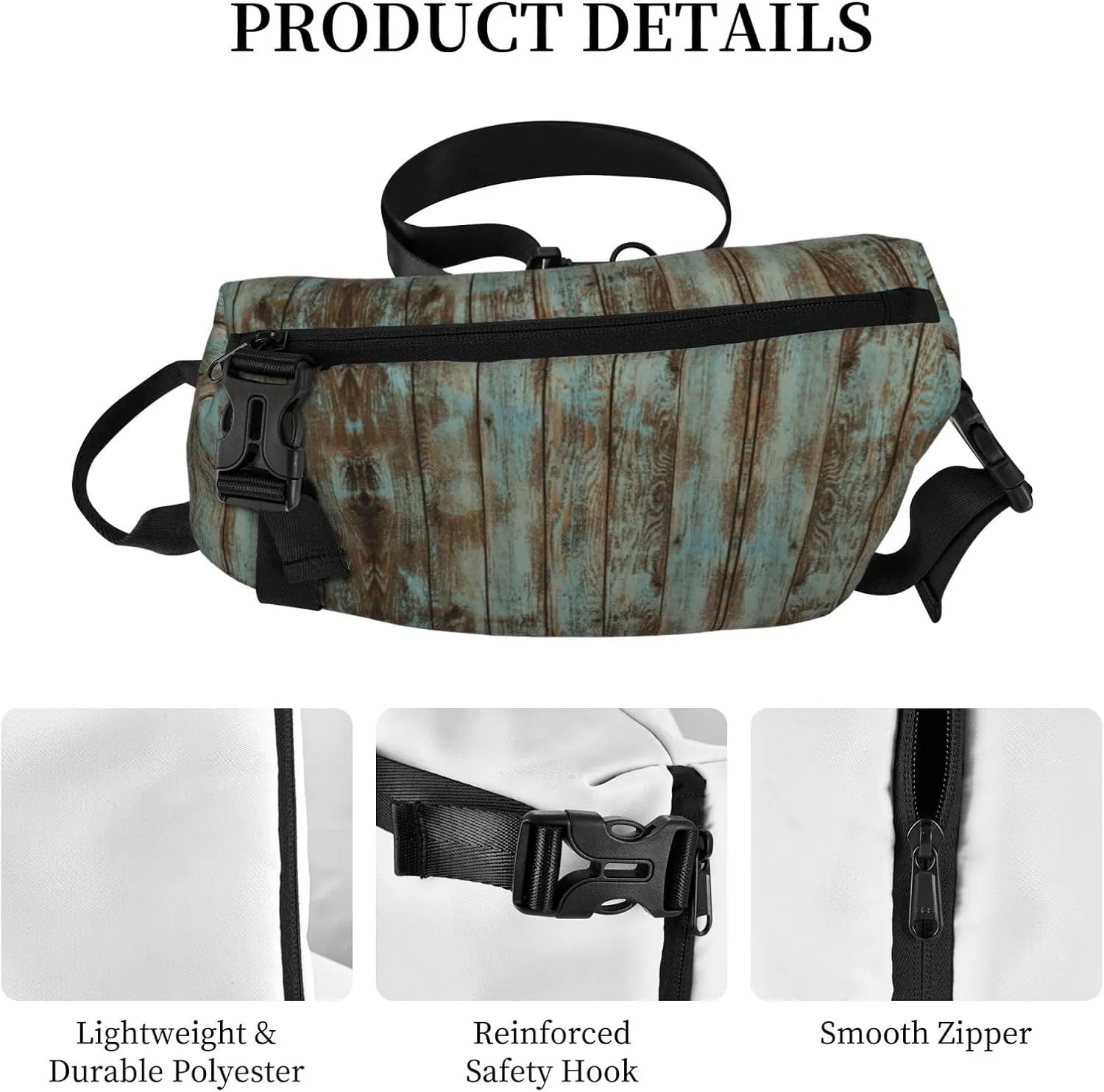 Wurton Hibiscus Flower Print Travel Crossbody Backpack Bag,Lightweight Sling Bag For Travel Unisex