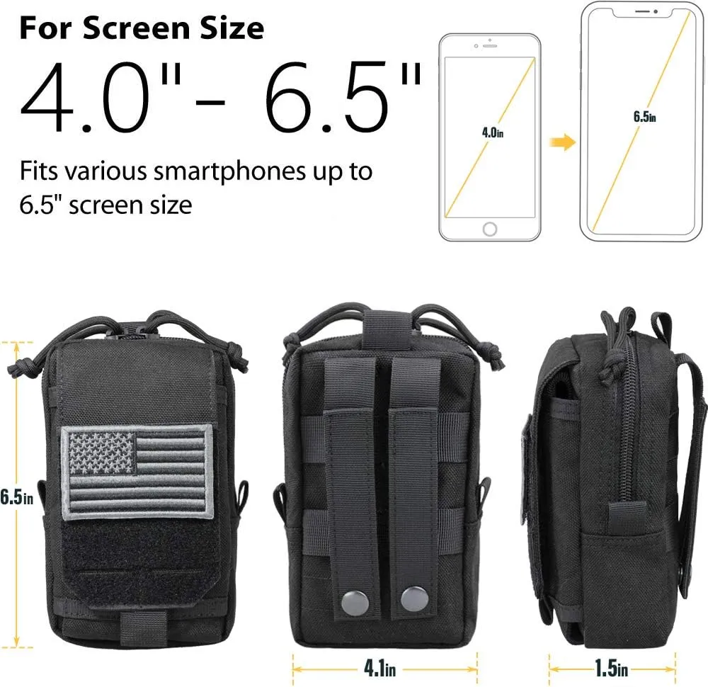 WYNEX Tactical EDC Pouch, Molle Utility Pouches Gadget Organizer Phone Holder Waist Pack Smartphone Pouch Tool Holster Pocket