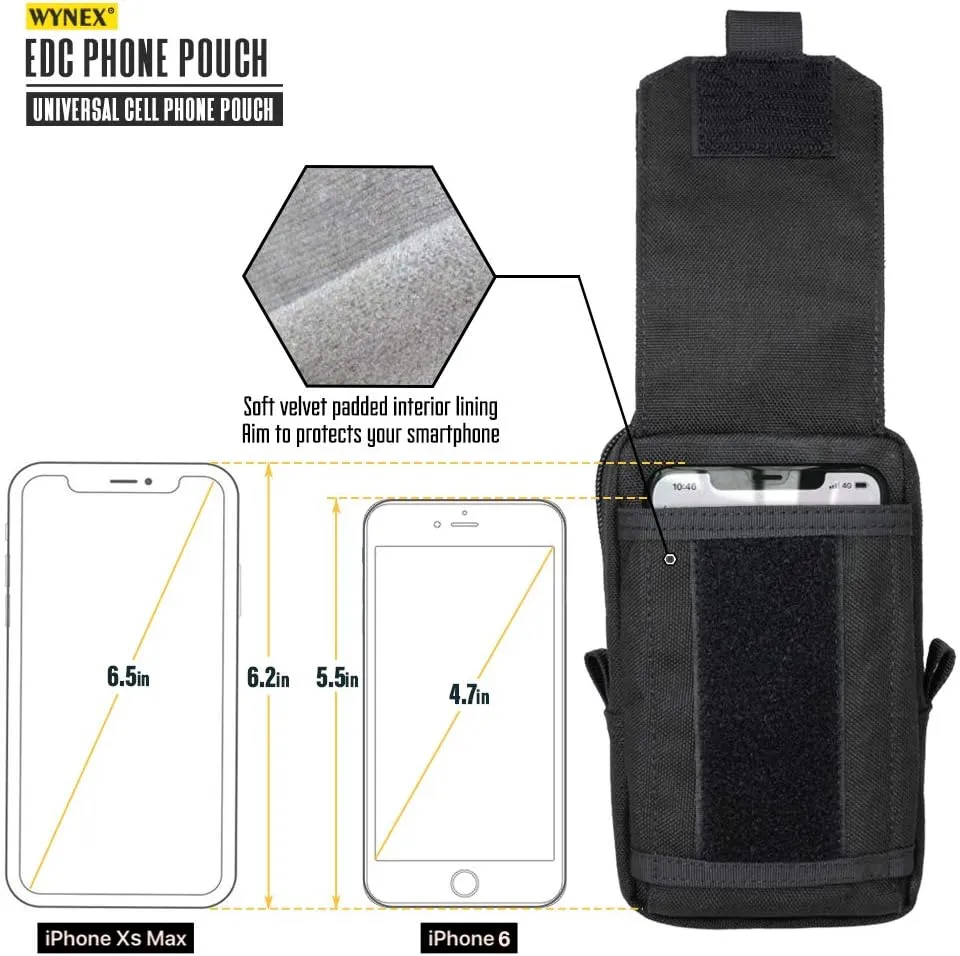 WYNEX Tactical EDC Pouch, Molle Utility Pouches Gadget Organizer Phone Holder Waist Pack Smartphone Pouch Tool Holster Pocket