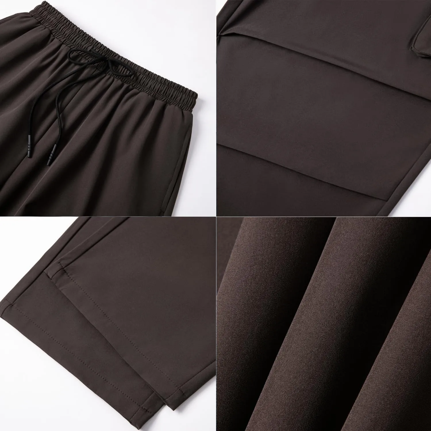 WZIKAI Men's Baggy Cargo Pants Elastic Waist Drawstring Parachute Cargo Pants Casual Joggers Hiking Pants with Pockets