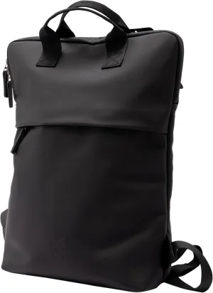 X RAY PU Leather Lightweight Laptop Backpack for Men and Women, Everyday Laptop Bag Capacity Adjustable 17L & Fits 15.6 Inch Screen, Black