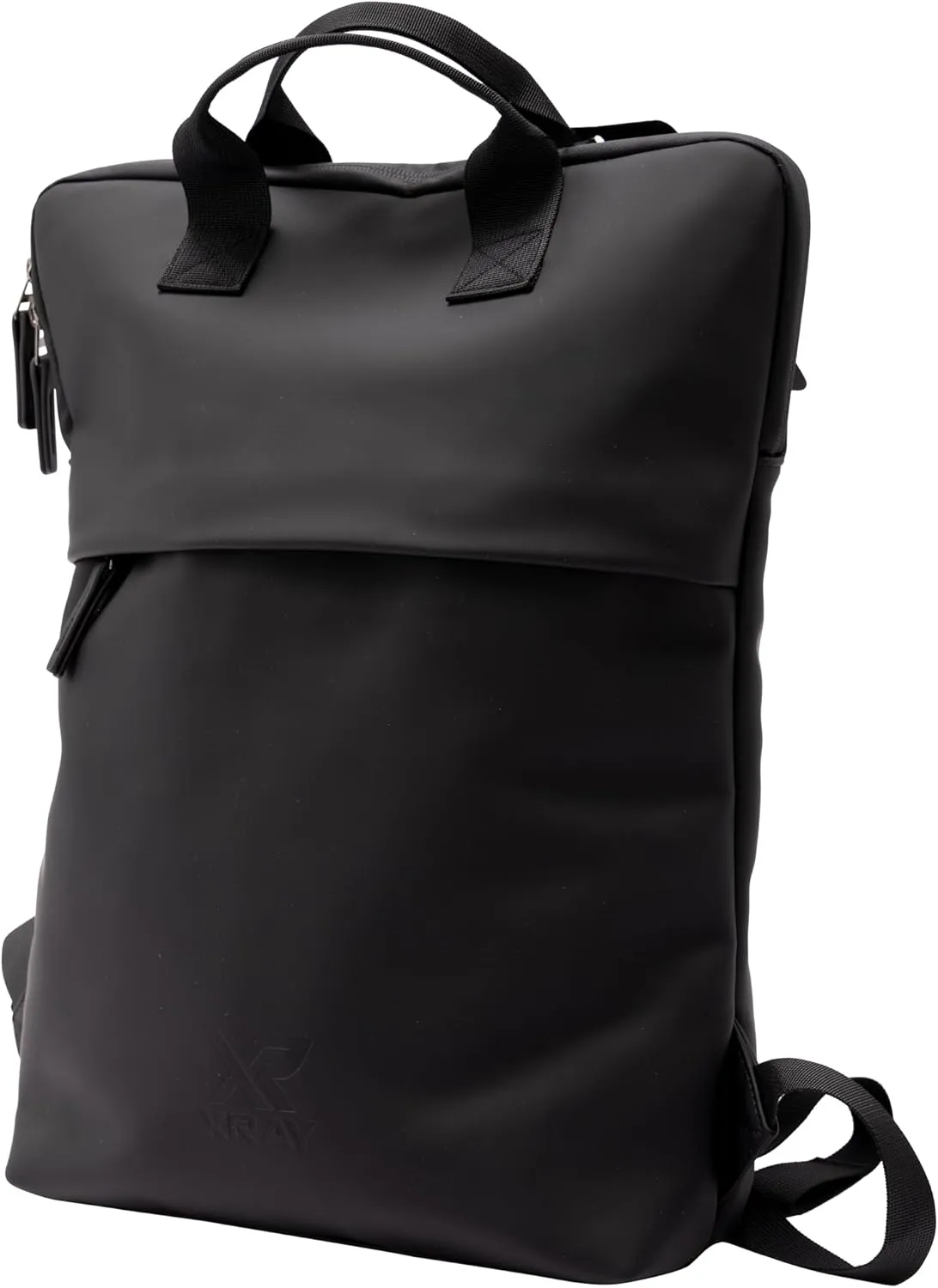 X RAY PU Leather Lightweight Laptop Backpack for Men and Women, Everyday Laptop Bag Capacity Adjustable 17L & Fits 15.6 Inch Screen, Black