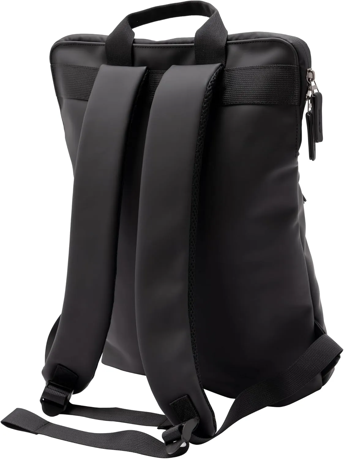 X RAY PU Leather Lightweight Laptop Backpack for Men and Women, Everyday Laptop Bag Capacity Adjustable 17L & Fits 15.6 Inch Screen, Black