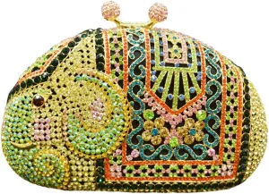 XXGJOALD-Ladies Evening-Bag Chain Rhinestone Wedding Clutch-Purse Luxury Handbag Purple Elephant