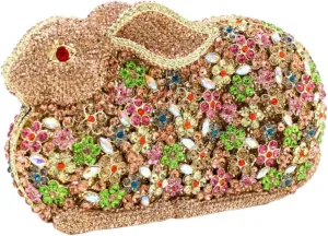 XXGJOALD-Womens Evening-Bag Chain Luxury Handbag Rhinestone Wedding Ladies Clutch-Purse Multi Rabbit