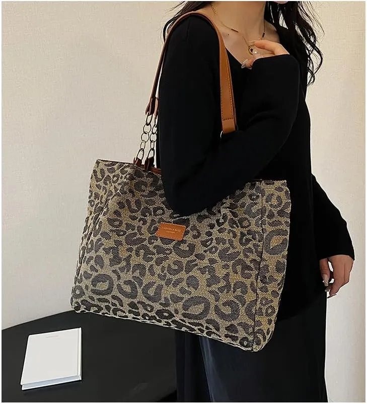 y2k Cheetah Handbags for Women, Fashion Tote Shoulder Bag Leopard Print Purse Ladies Chic Shoulder Bags Handbag Bag (brown)