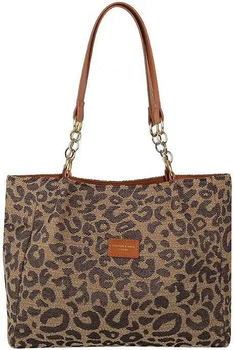 y2k Cheetah Handbags for Women, Fashion Tote Shoulder Bag Leopard Print Purse Ladies Chic Shoulder Bags Handbag Bag (brown)