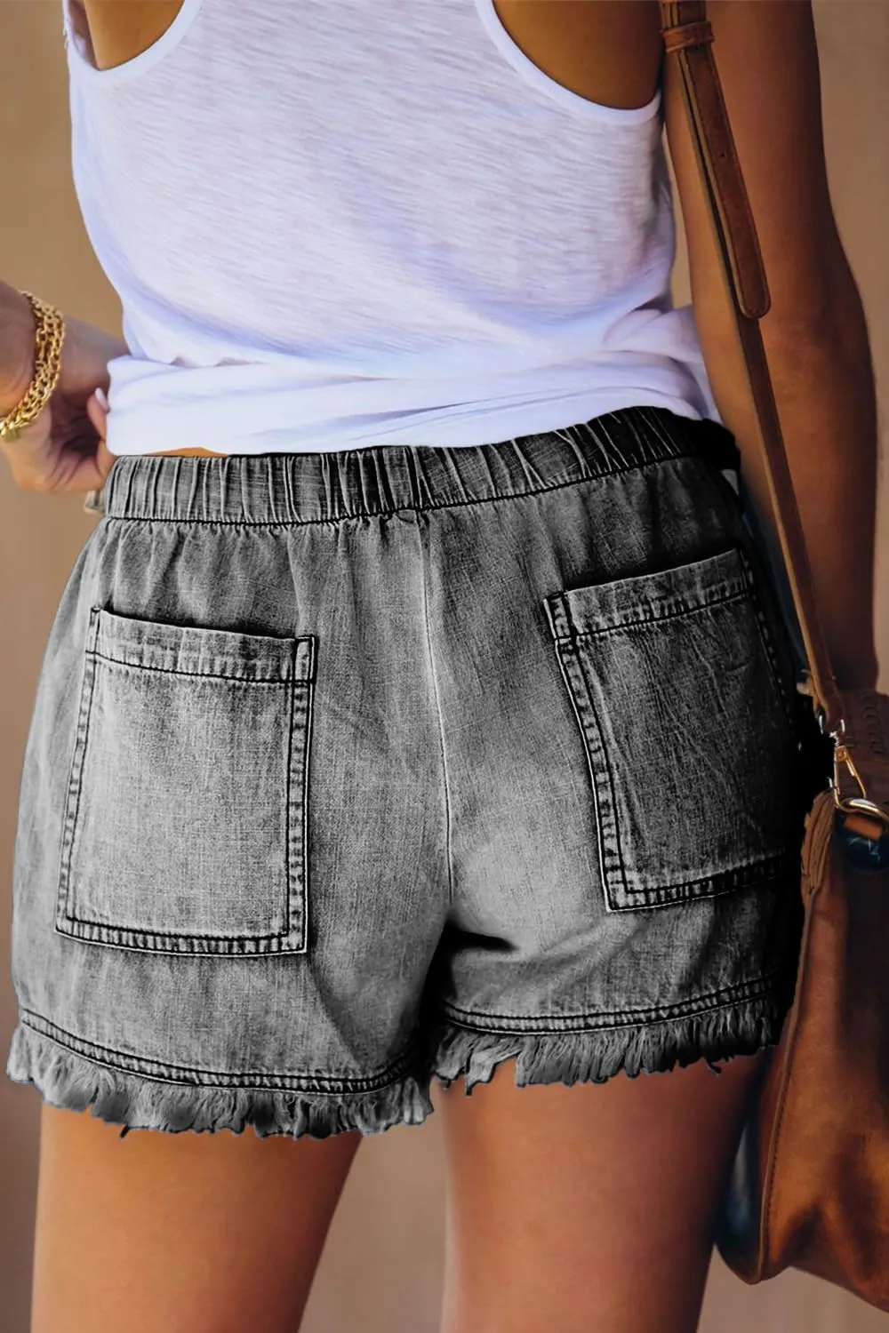 YOCUR Womens Lightweight Shorts Casual Baggy Trendy Short Pants Elastic Waist Drawstring Comfy Shorts