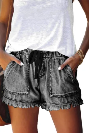 YOCUR Womens Lightweight Shorts Casual Baggy Trendy Short Pants Elastic Waist Drawstring Comfy Shorts