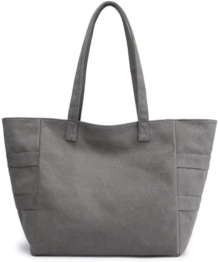 Yohora Canvas Shoulder Bag Large Capacity Cloth Hobo Handbag Tote Bag Retro Reusable Satchel Commuter Purse for Women Work