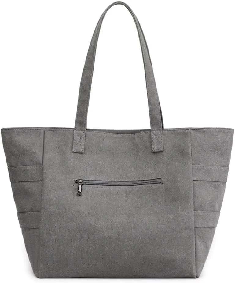 Yohora Canvas Shoulder Bag Large Capacity Cloth Hobo Handbag Tote Bag Retro Reusable Satchel Commuter Purse for Women Work
