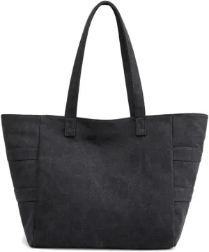 Yohora Canvas Shoulder Bag Large Capacity Cloth Hobo Handbag Tote Bag Retro Reusable Satchel Commuter Purse for Women Work