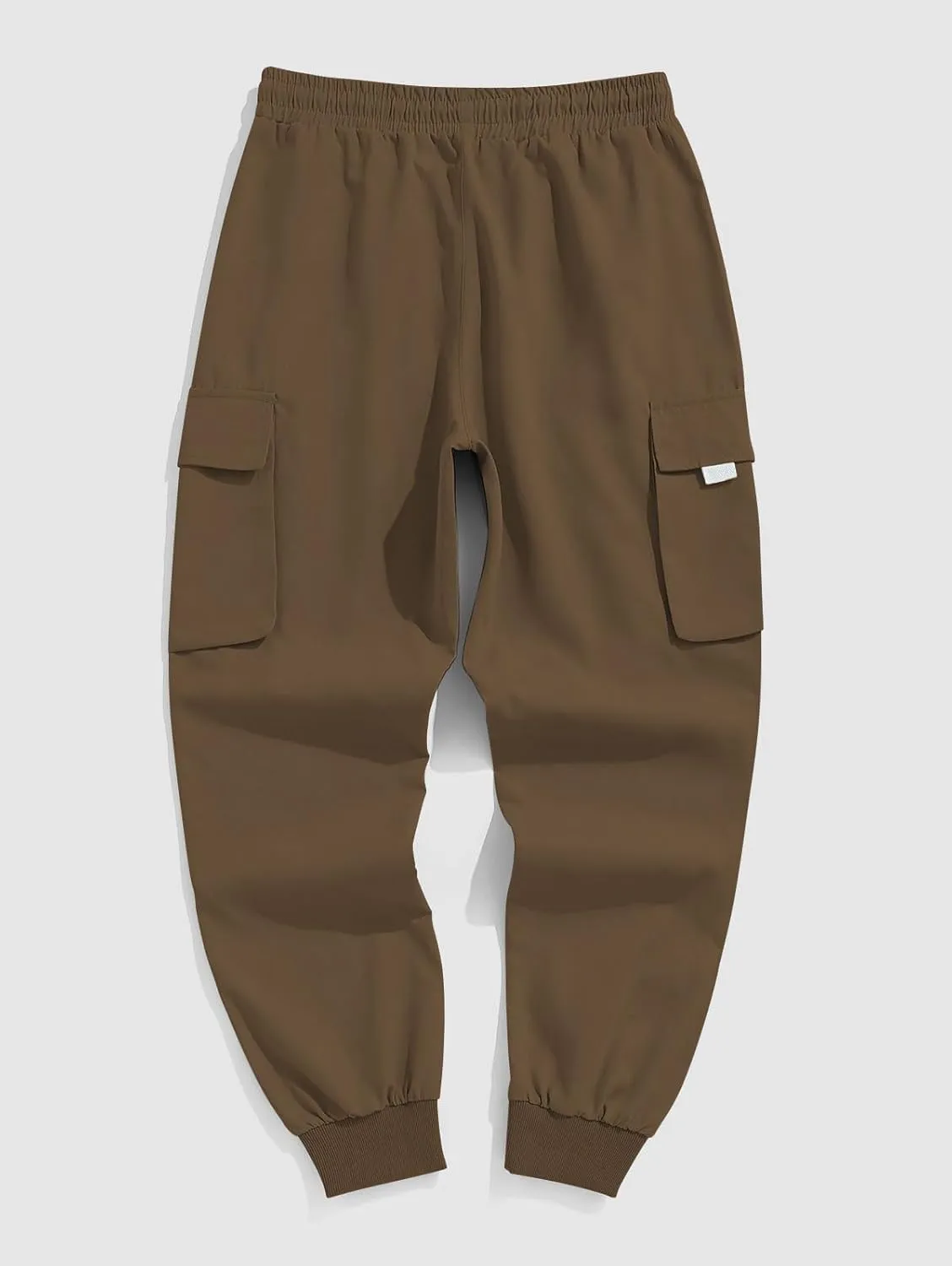 ZAFUL Men's Streetwear Cargo Pants with Flap Pockets & Drawstring Elastic Waist - Casual & Techwear Joggers