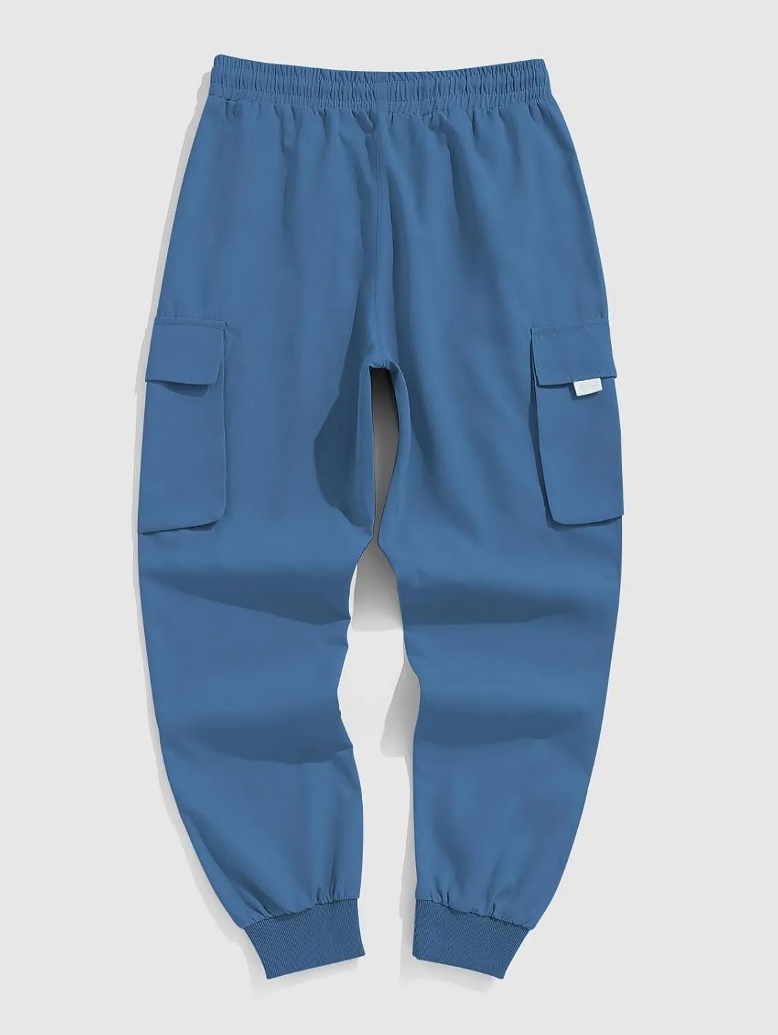 ZAFUL Men's Streetwear Cargo Pants with Flap Pockets & Drawstring Elastic Waist - Casual & Techwear Joggers