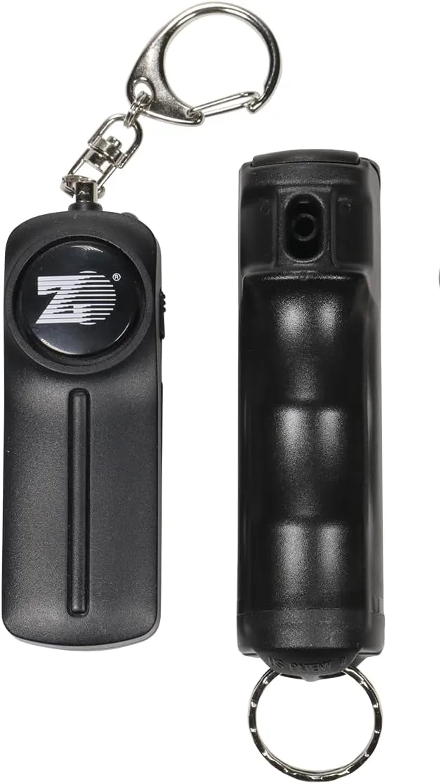 Zarc VEXOR Safety Kit Black Pepper Spray Police Strength with Black Self Defense Safety 130db Siren-Alarm with LED Light