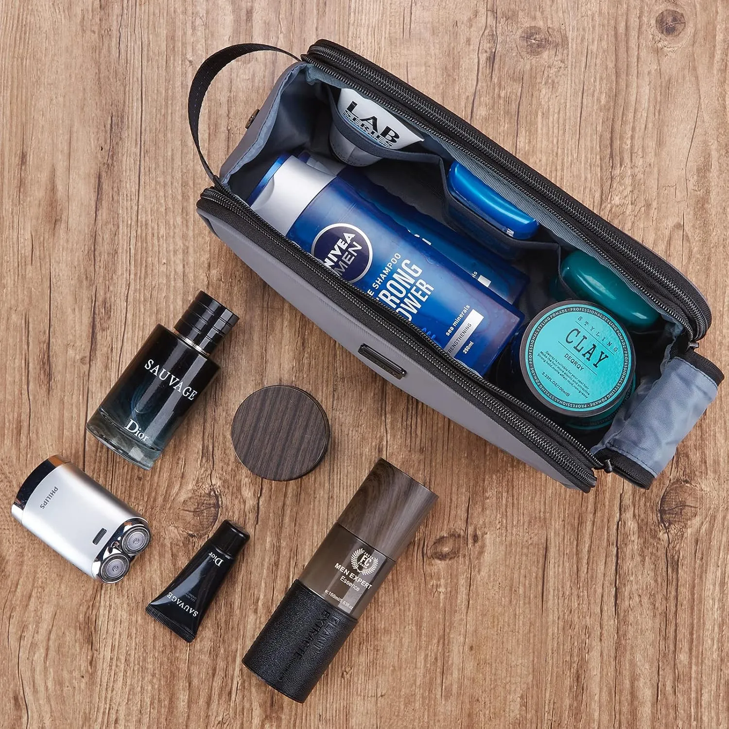 ZEEMO Toiletry Bag for Men, Water-resistant and Leak-Proof Dopp Kit with Large Capacity for Toiletries