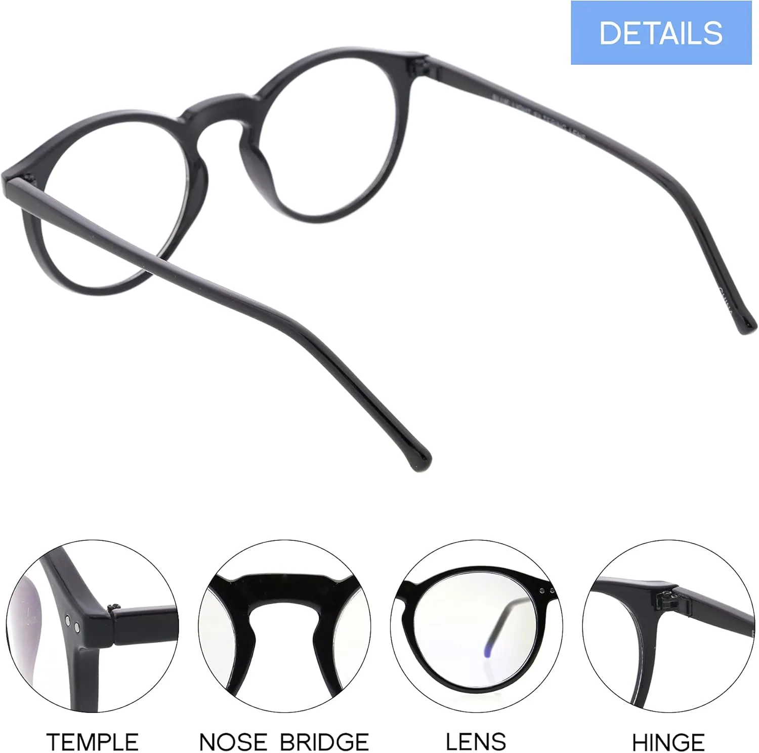 zeroUV - Vintage Retro Horn Rimmed Round Circle Sunglasses with P3 Keyhole Bridge