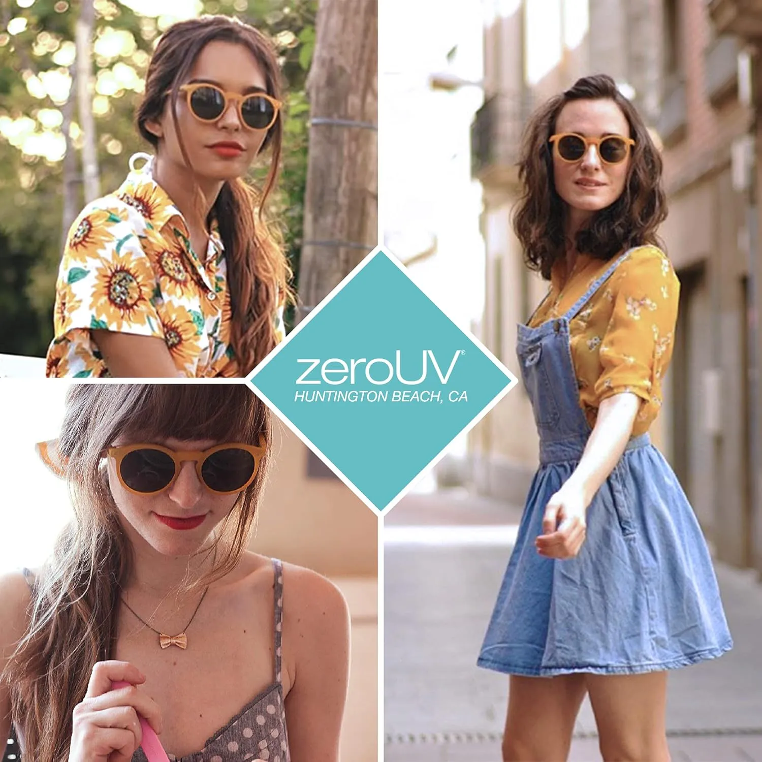 zeroUV - Vintage Retro Horn Rimmed Round Circle Sunglasses with P3 Keyhole Bridge