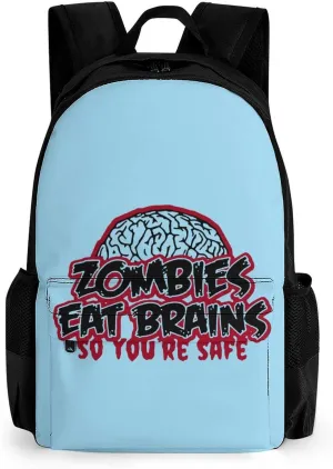 Zombies Eat Brains Small Backpack Travel Bag Cute Back Packs Fashion Graphic Print Daypack